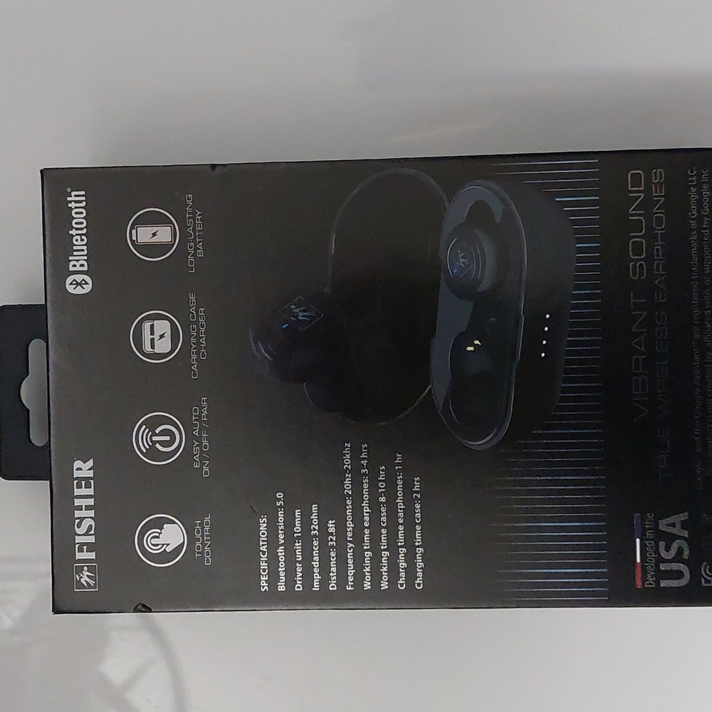 FISHER BLUETOOTH WIRELESS EARPHONES - Picture 2 of 5